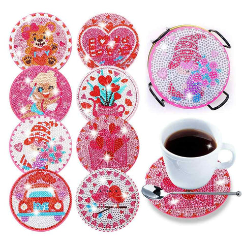 Valentine's 8-pack - Diamond Painting Coasters