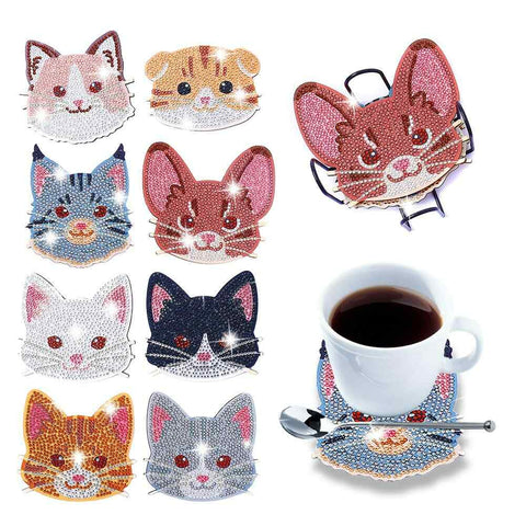 Cats 8-pack - Diamond Painting Coasters