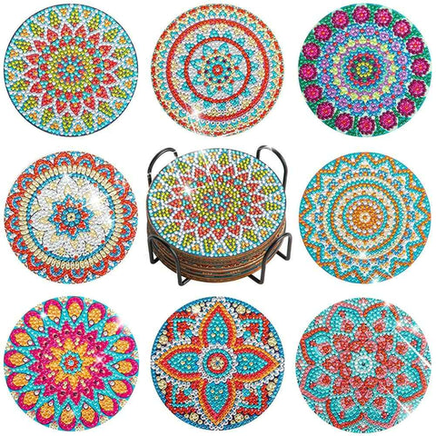 Mandalas 8-pack - Diamond Painting Coasters