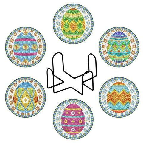 Easter Eggs 6-pack - Diamond Painting Coasters