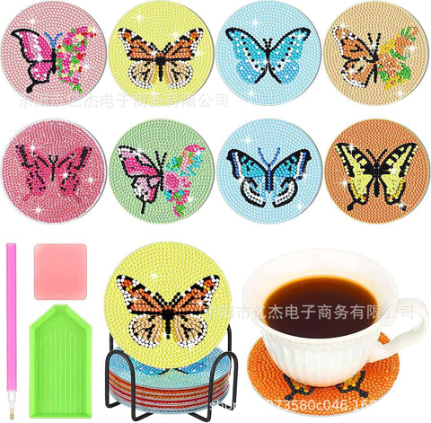 Butterfly 8-pack - Diamond Painting Coasters