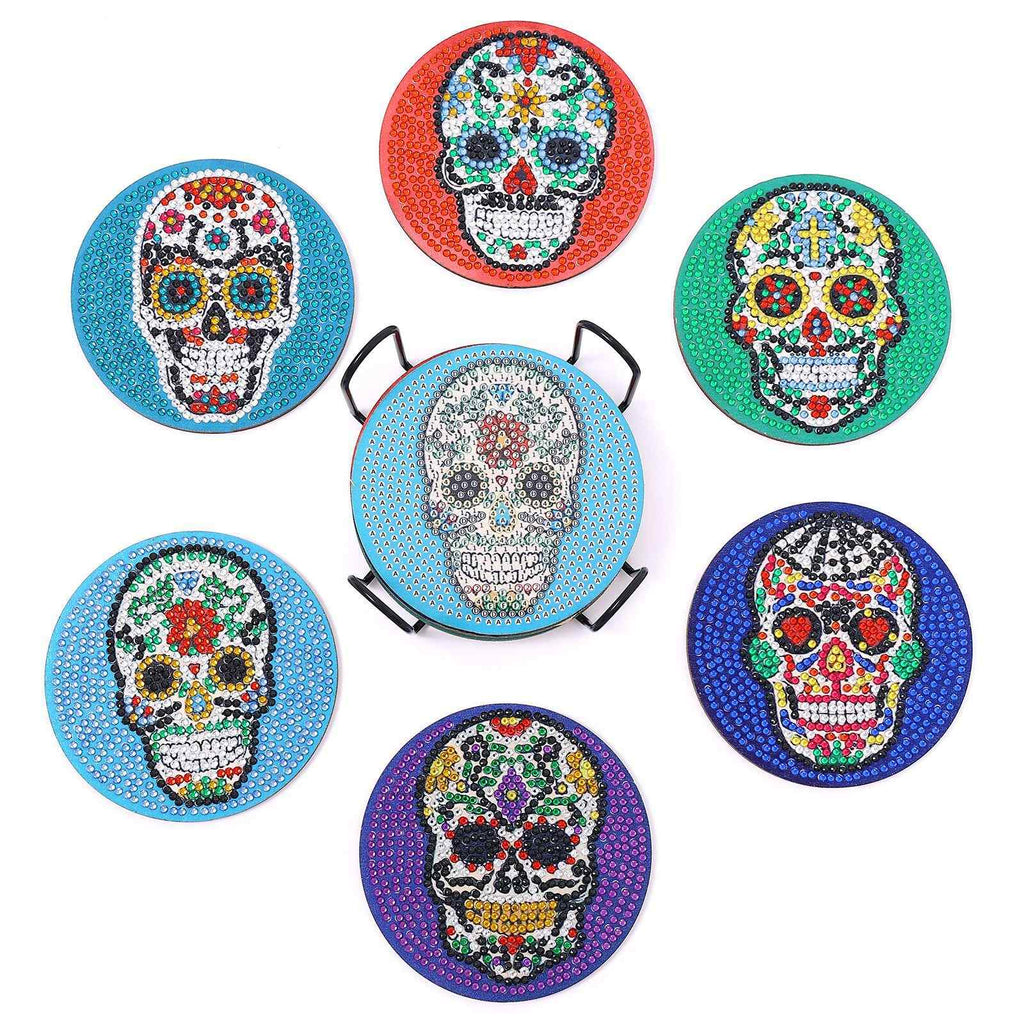 Sugar Skulls 6-pack - Diamond Painting Coasters