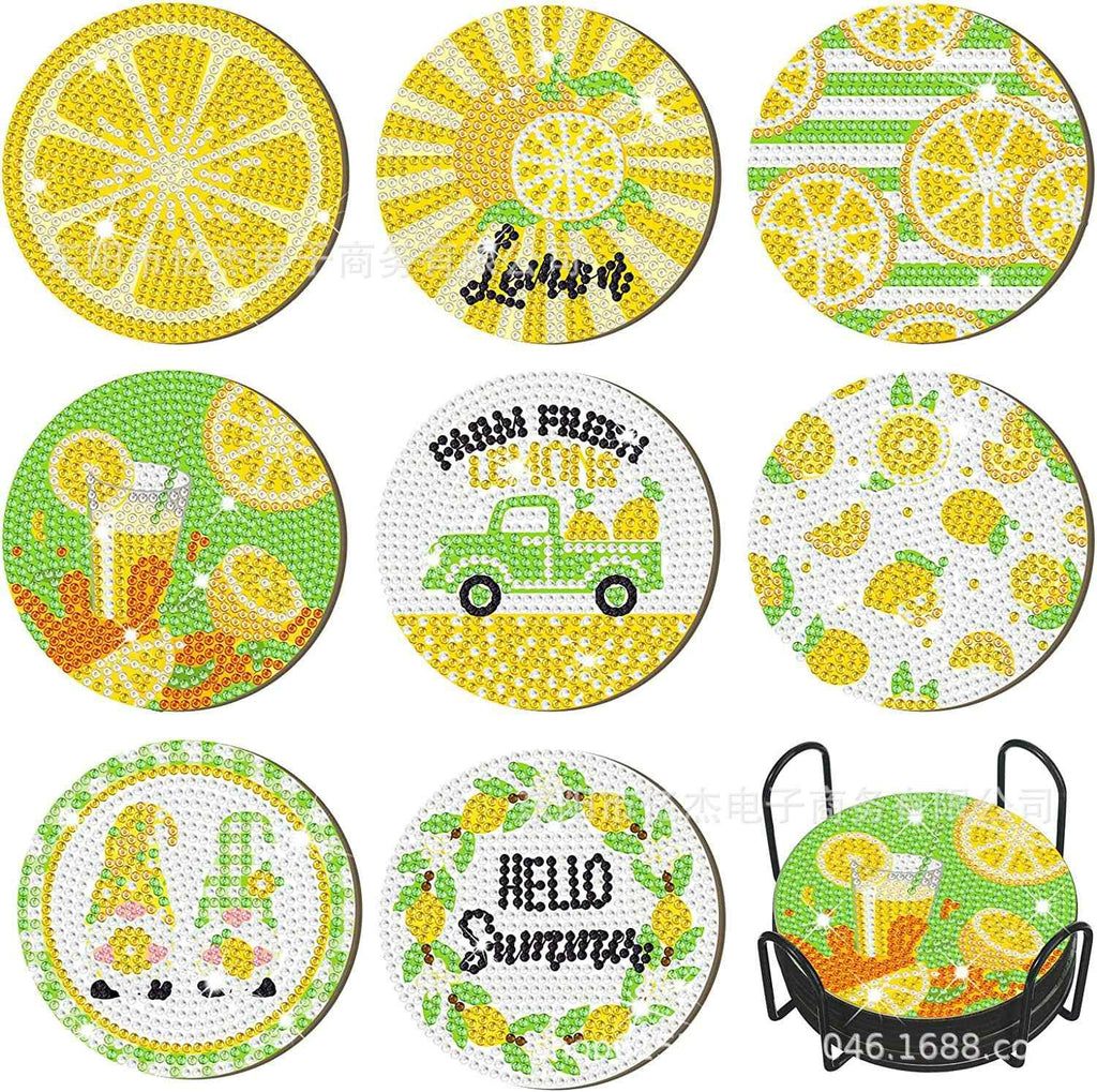 Lemons 8-pack - Diamond Painting Coasters