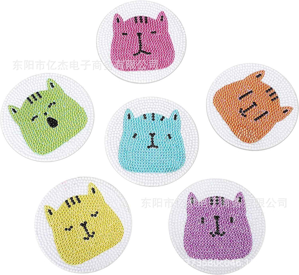 Cats 6-pack - Diamond Painting Coasters