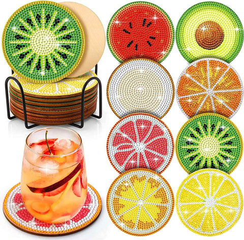 Fruits 8-pack - Diamond Painting Coasters