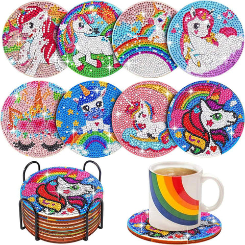 Unicorn 8-pack - Diamond Painting Coasters