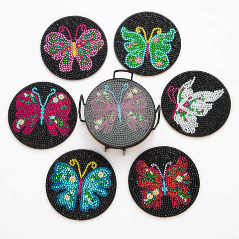 Butterfly 6-pack - Diamond Painting Coasters